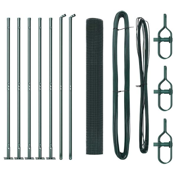 vidaXL Aitalatu Vihre&auml; 10 x 1,2 m (25 x 25 mm verkko) Ter&auml;s ja PVC