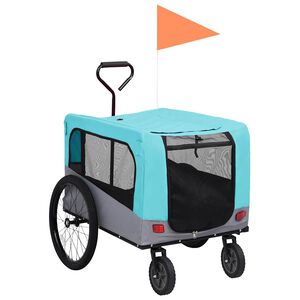 vidaXL 2-in-1 lemmikkik&auml;rry py&ouml;r&auml;&auml;n/juoksurattaat sininen ja harmaa