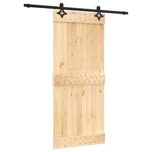 vidaXL Liukuovi 90 x 210 cm Massiivinen m&auml;nty (k&auml;sittelem&auml;t&ouml;n)