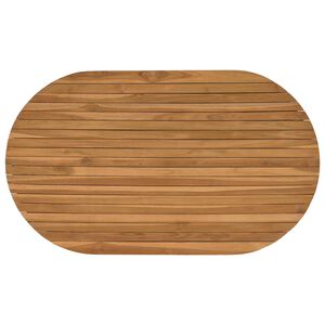 vidaXL P&ouml;yt&auml;levy 120 x 70 x 3,5 cm Ovaali Tiikkipuu Luonnollinen