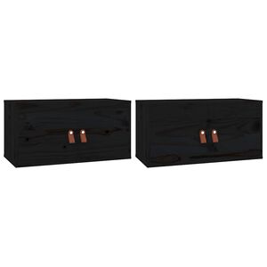 vidaXL Sein&auml;kaapit 2 kpl musta 60x30x30 cm t&auml;ysi m&auml;nty