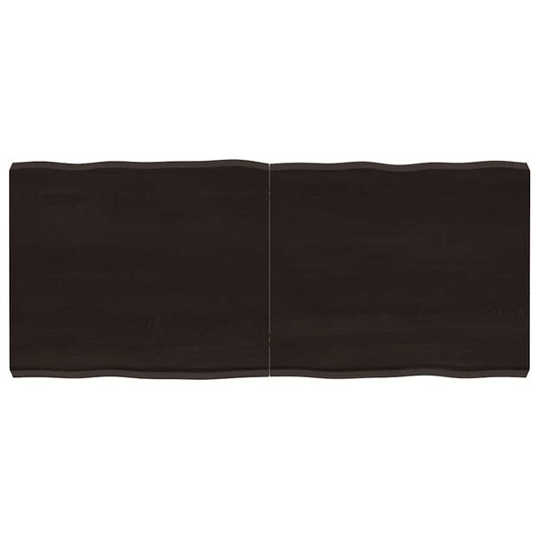 vidaXL P&ouml;yt&auml;levy ruskea 140x60x(2-6)cm k&auml;sitelty t&auml;ystammi el&auml;v&auml; reuna