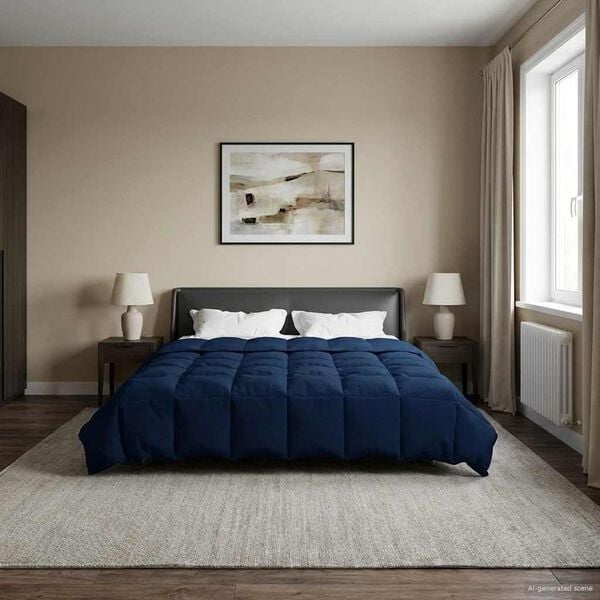 vidaXL Talvityyny Quiltottu Tumma Sininen 200 x 220 cm Mikrokuitu