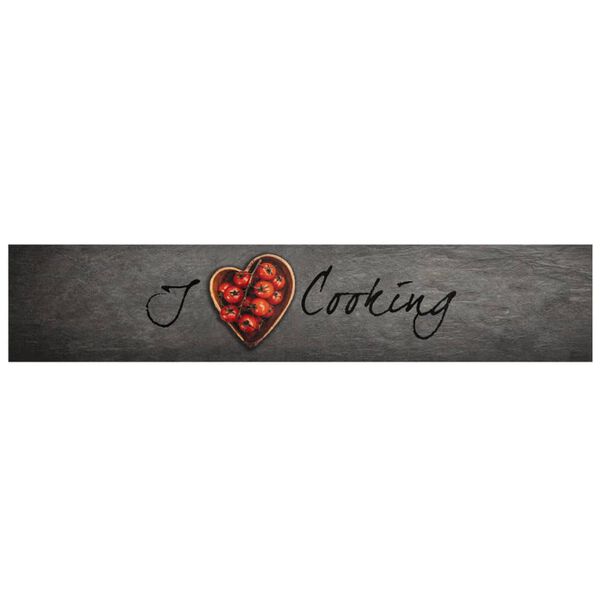 vidaXL Keittiön pestävä matto Cooking teksti 60x300 cm sametti