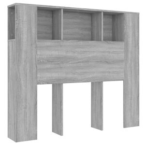 vidaXL S&auml;ngynp&auml;&auml;ty s&auml;ilytystilalla harmaa Sonoma 120x18,5x102,5 cm