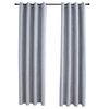vidaXL Pimennysverhot metallirenkailla 2 kpl harmaa 140x245 cm