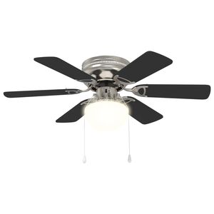 vidaXL Kattofaani valolla &Oslash; 82 cm Musta