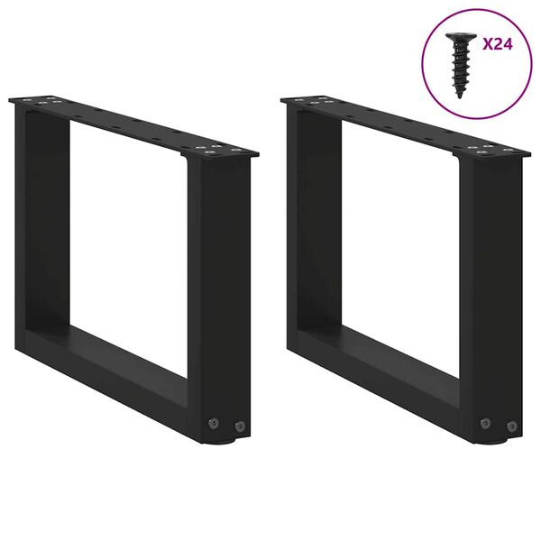 vidaXL Sohvap&ouml;yd&auml;n jalat U-muotoiset 2 kpl musta 50x(30-31) cm ter&auml;s