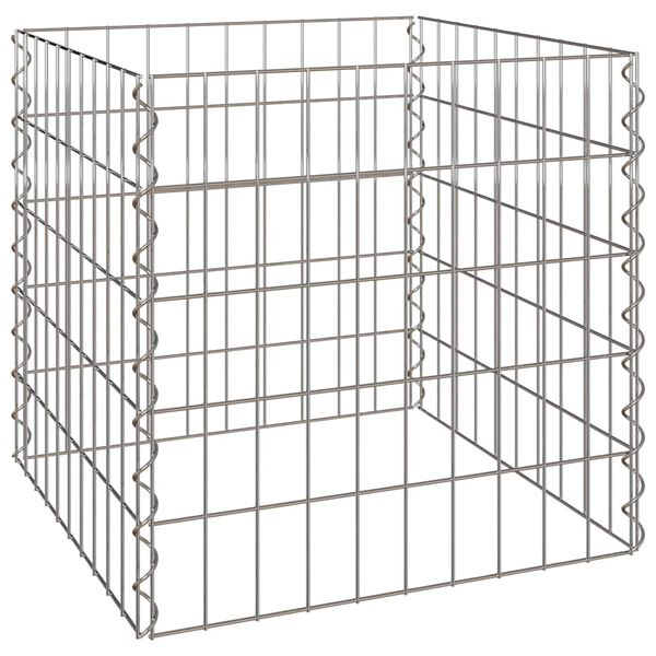 vidaXL Kompostori Harmaa Teräs