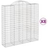 vidaXL Kaarevat kivikorit 8 kpl 200x50x200/220 cm galvanoitu rauta