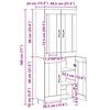 vidaXL Korkea kaappi Musta tammi. 69,5 x 34 x 180 cm Tekninen puu