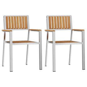 vidaXL Puutarhan Tuoli 2 pcs Ruskea 56 x 54,5 x 87 cm Tiikkipuu