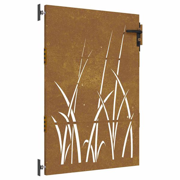 vidaXL Puutarhaportti 85x150 cm Corten-ter&auml;s Ruohokuvio