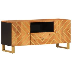vidaXL TV-taso ruskea ja musta 105x33,5x46 cm t&auml;ysi mangopuu