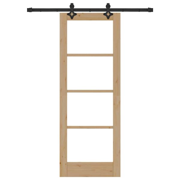 vidaXL Liukuovi Luonnollinen 73,5 x 198,5 cm T&auml;ysi m&auml;nty ja lasi