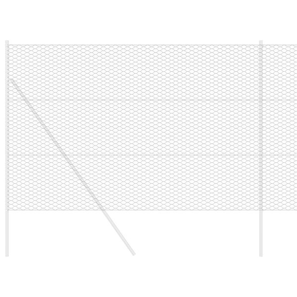 vidaXL Kuusikulmainen aita Harmaa 1.6 x 25 m Teräs