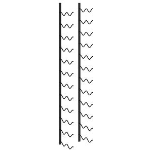 vidaXL Sein&auml;kiinnitteinen viinipulloteline 24 pullolle musta rauta