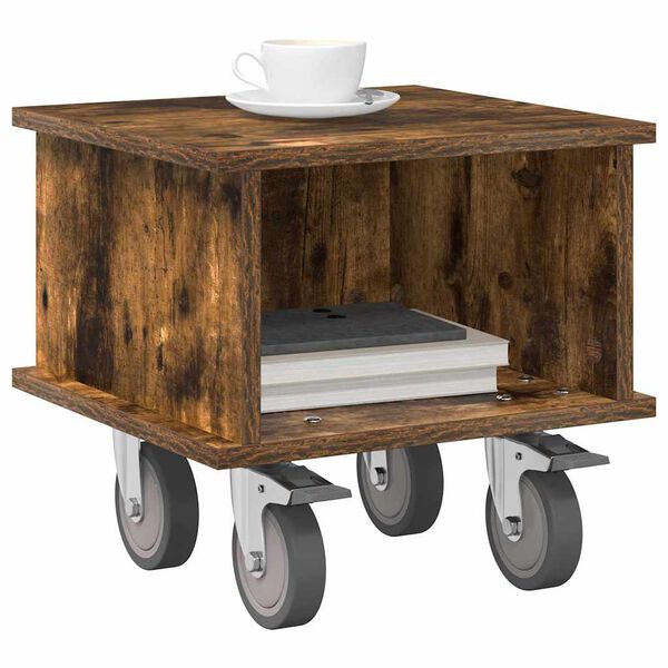 vidaXL TV-teline Savup&auml;hkin&auml; 37 x 35 x 35 cm Tekninen puu