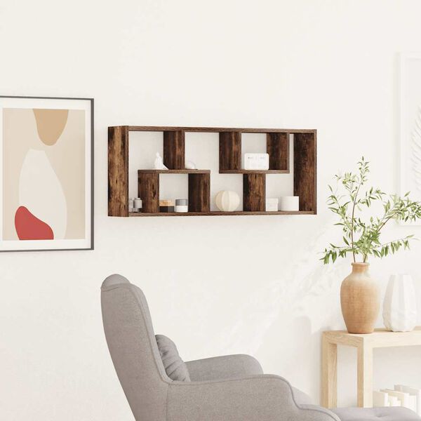 vidaXL Sein&auml;hylly savutammi 36x16x90 cm tekninen puu