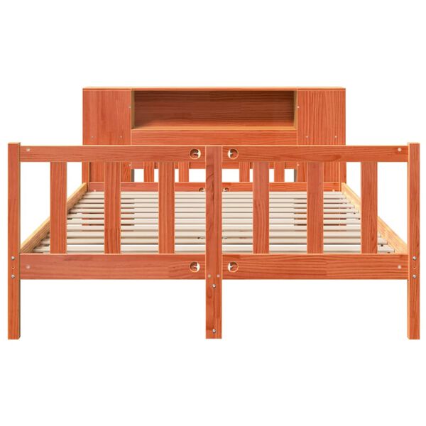 vidaXL Sängynrunko ilman patjaa vahanruskea 150x200 cm täysi puu