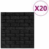 vidaXL 3D Tapetti tiilet itsekiinnittyv&auml; 20 kpl musta