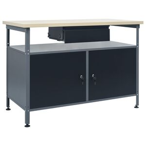vidaXL Ty&ouml;taso musta 120x60x85 cm ter&auml;s
