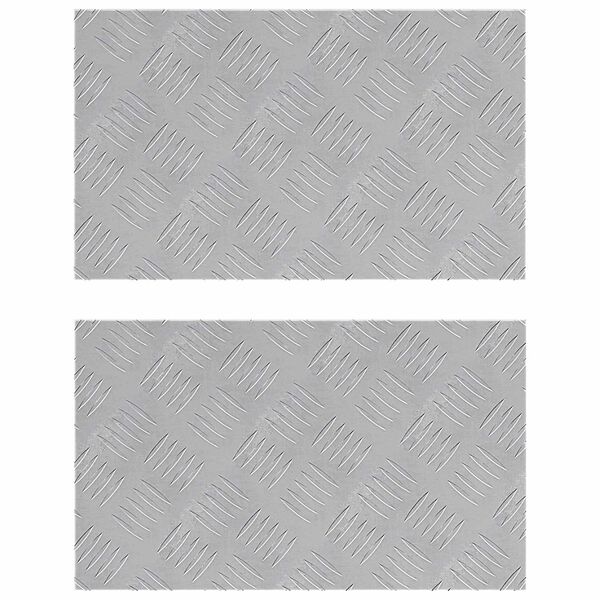 vidaXL Portaan askelma Suorakaide 2 pcs Hopea 50 x 30 cm Alumiini