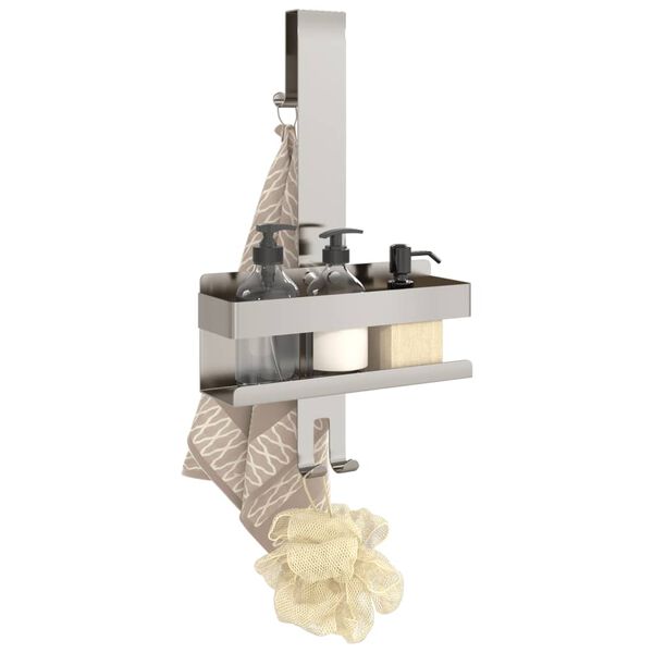 vidaXL Ripustettava suihkuhylly harjattu 304 ruostumaton teräs