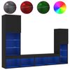 vidaXL 4-osainen LED TV-kaappisarja musta tekninen puu