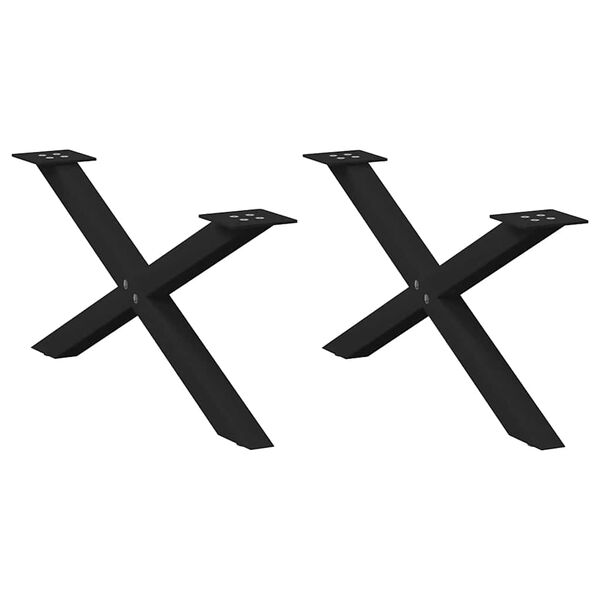 vidaXL Sohvap&ouml;yd&auml;n jalat X-muotoiset 2 kpl musta 70x(30-31) cm ter&auml;s