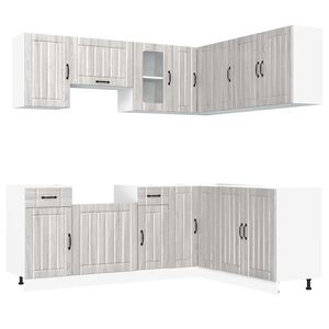 vidaXL 11-osainen keitti&ouml;kaappisarja Kalmar harmaa sonoma