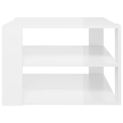 vidaXL Sohvapöytä korkeakiilto valkoinen 60x60x40 cm lastulevy