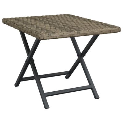 vidaXL Taitettava pöytä harmaa 45x35x32 cm polyrottinki