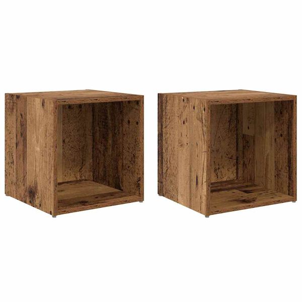 vidaXL TV-tasosetti 2 pcs Vanha Puu 37 x 35 x 37,5 cm Tekninen puu