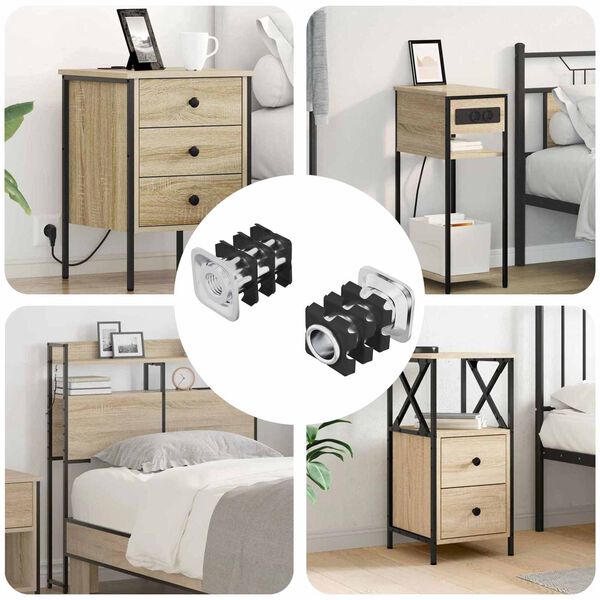 vidaXL Kierteinen putken lis&auml;osa 2 pcs Mustaa ja hopeaa