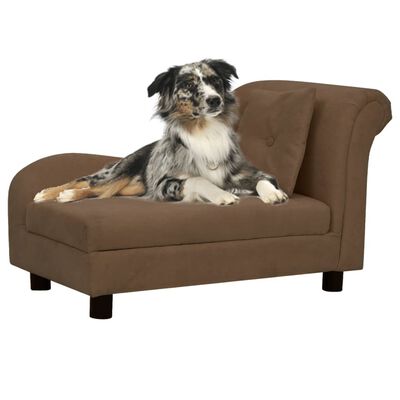 vidaXL Koiran sohva tyynyllä ruskea 83x44x44 cm plyysi