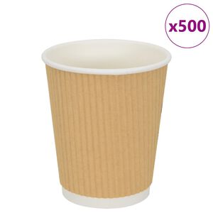 vidaXL Paperiset kahvikupit 500 kpl 8oz 200 ml Ruskea