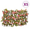 vidaXL S&auml;leikk&ouml; tekomuratti laajennettava 5 kpl tumma pinkki 180x30 cm