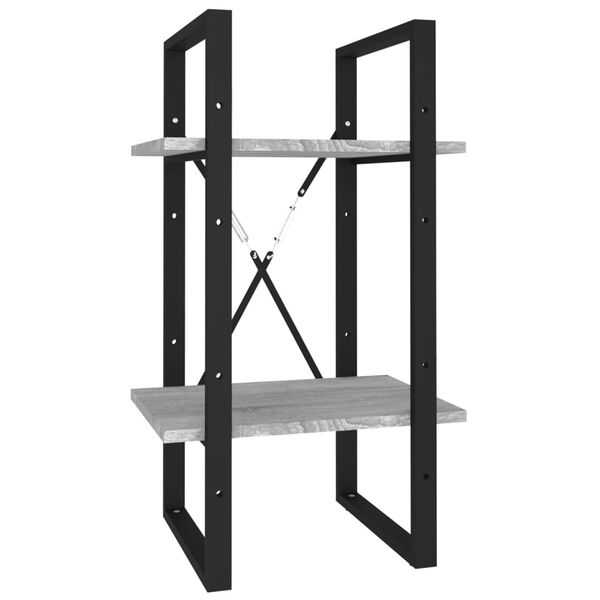 vidaXL 2-kerroksinen Kirjahylly harmaa Sonoma 40x30x70 cm tekninen puu