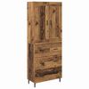 vidaXL Korkea kaappi 2 kpl Vanha puu 69,5 x 34 x 180 cm Tekninen puu