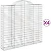 vidaXL Kaarevat kivikorit 4 kpl 200x50x180/200 cm galvanoitu rauta