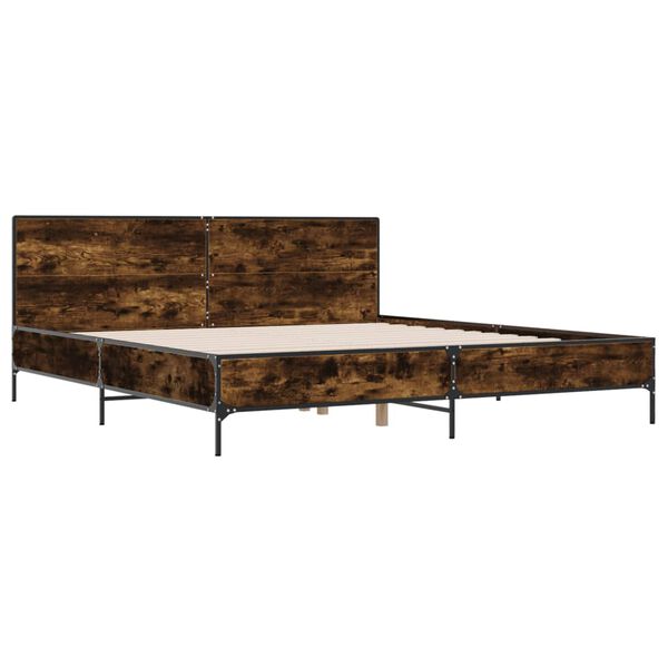 vidaXL S&auml;ngynrunko savutammi 180x200 cm tekninen puu ja metalli