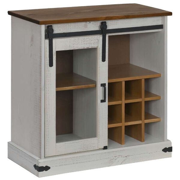 vidaXL senkki HALDEN liukuovella valkoinen 80x40x80 cm massiivipuu