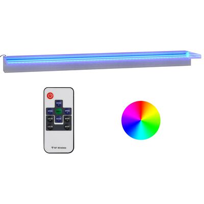 vidaXL Vesiputous RGB LED-valoilla ruostumaton teräs 108 cm