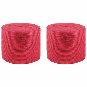 vidaXL 2 kpl 2 mm Punainen 100% Tossa juutti
