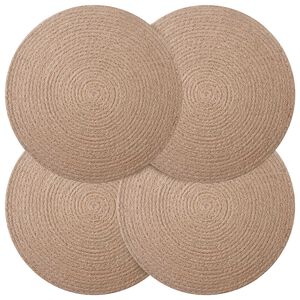 vidaXL Juutti Lautaset 4 kpl Luonnollinen 100% Tossa Juutti