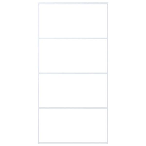 vidaXL Liukuovi ESG-lasi ja alumiini 102,5x205 cm valkoinen