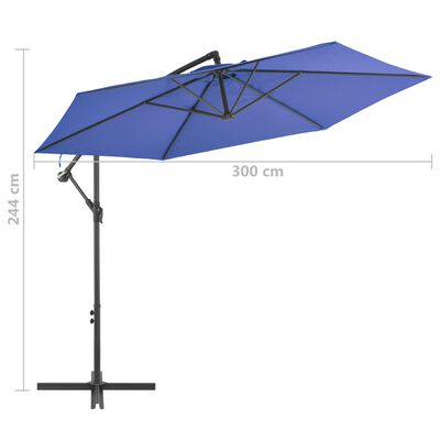 vidaXL Riippuva aurinkovarjo alumiinipylväällä 300 cm sininen