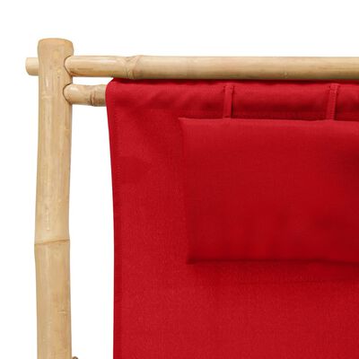 vidaXL Kansituoli bambu ja kangas punainen