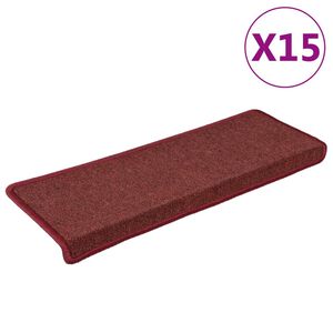 vidaXL Portaiden matot 15 kpl 65x21x4 cm viininpunainen suorakaiteen muotoinen reuna